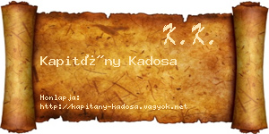 Kapitány Kadosa névjegykártya