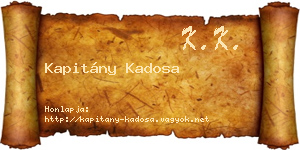Kapitány Kadosa névjegykártya